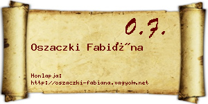 Oszaczki Fabiána névjegykártya